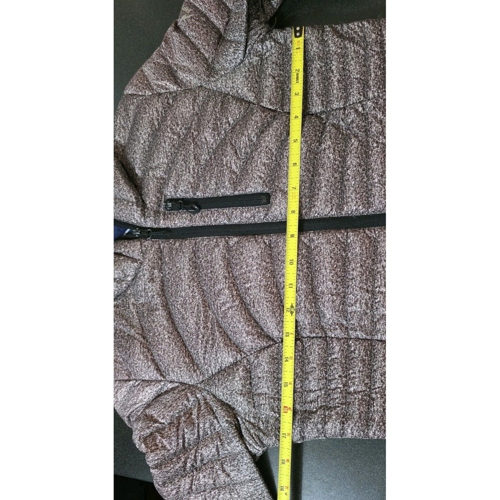 HFX Performance Jacket Coat Women Sz S Brown Gray Hooded Down Puffer Quilted EUC - Picture 6 of 7